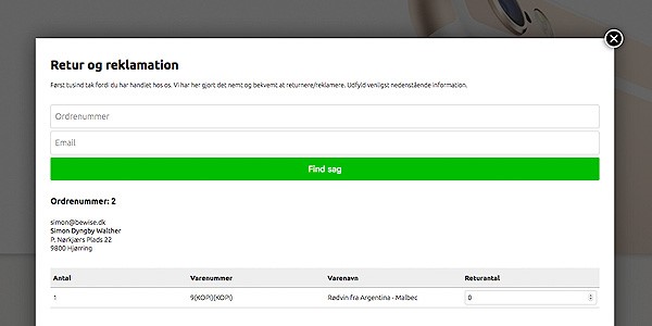 Retur og reklamation app
