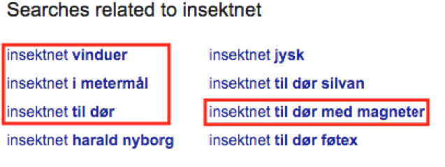 Søgninger relateret til insektnet